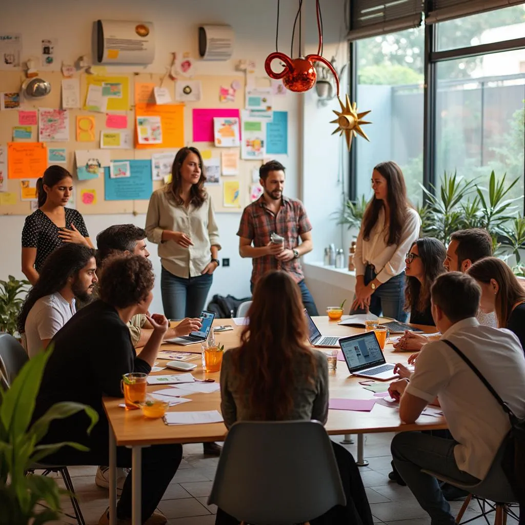 Equipo en sesión de design thinking